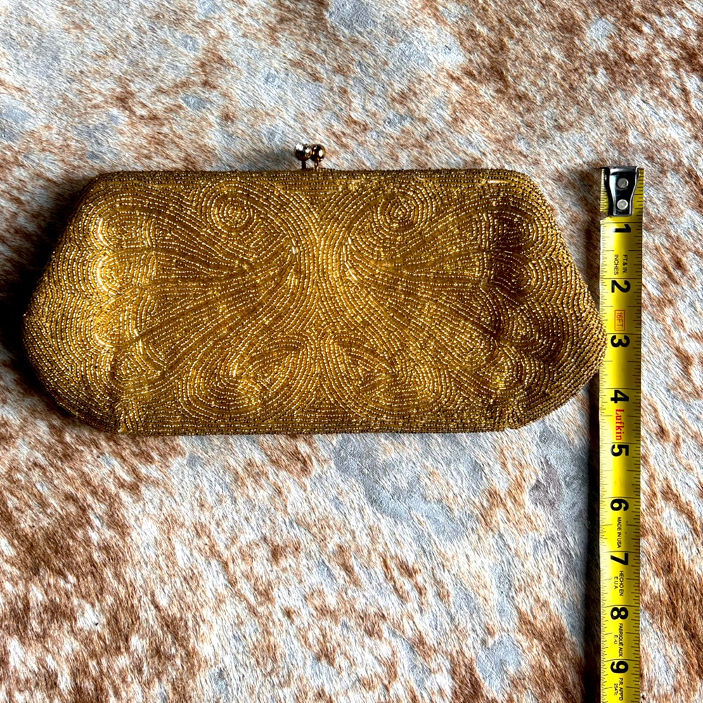 Gold Beaded Evening Clutch